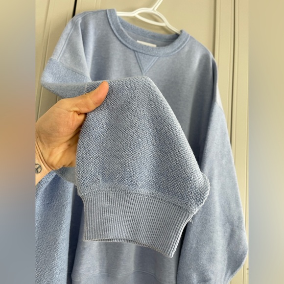 NWT Aerie Très Chic Chenille Oversized Sweatshirt in Monaco Blue - Picture 9 of 14